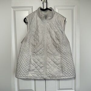 Croft & Barrow Lightweight Full Zip Quilted Vest White XL